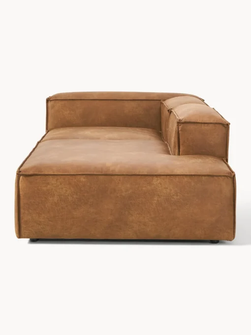 Sofás>Westwing Collection Diván modular de cuero reciclado Lennon Cuero marrón