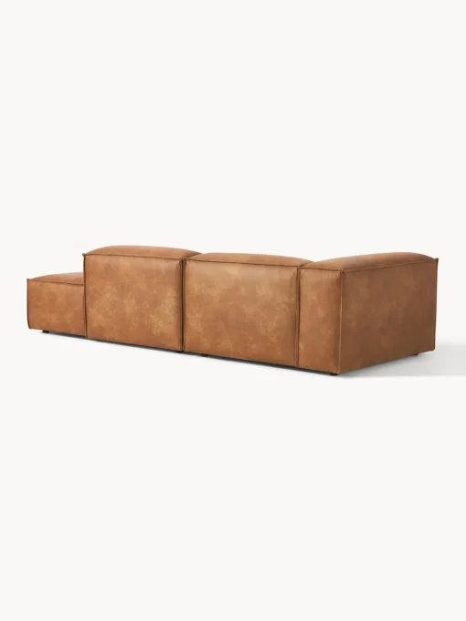 Sofás>Westwing Collection Diván modular de cuero reciclado Lennon Cuero marrón