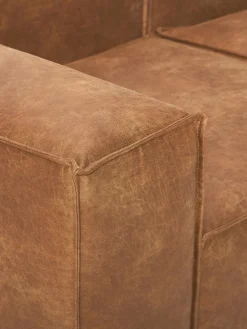 Sofás></noscript>Westwing Collection Diván modular de cuero reciclado Lennon Cuero marrón