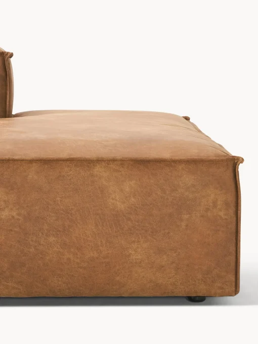 Sofás>Westwing Collection Diván modular de cuero reciclado Lennon Cuero marrón
