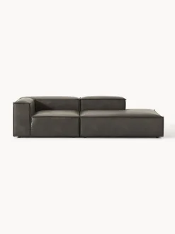 Sofás>Westwing Collection Diván modular de cuero reciclado Lennon Cuero taupe