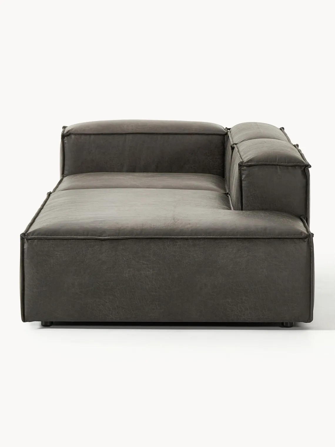 Sofás>Westwing Collection Diván modular de cuero reciclado Lennon Cuero taupe