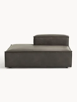 Sofás>Westwing Collection Diván modular de cuero reciclado Lennon Cuero taupe