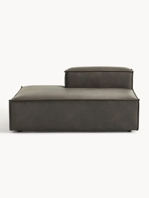 Sofás>Westwing Collection Diván modular de cuero reciclado Lennon Cuero taupe