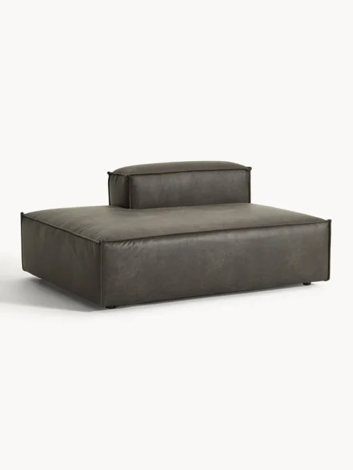 Sofás>Westwing Collection Diván modular de cuero reciclado Lennon Cuero taupe