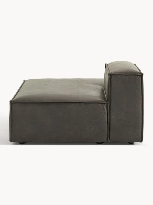Sofás>Westwing Collection Diván modular de cuero reciclado Lennon Cuero taupe