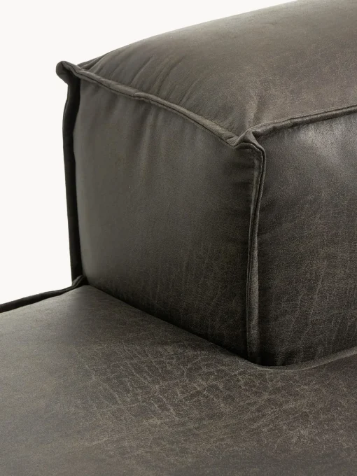 Sofás>Westwing Collection Diván modular de cuero reciclado Lennon Cuero taupe