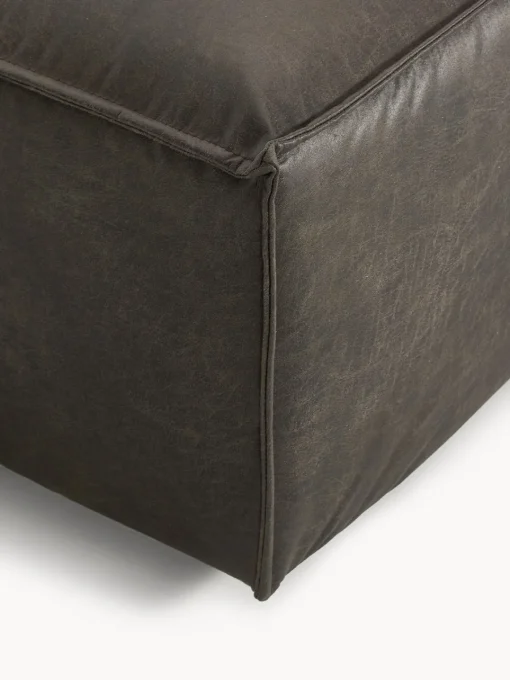 Sofás>Westwing Collection Diván modular de cuero reciclado Lennon Cuero taupe