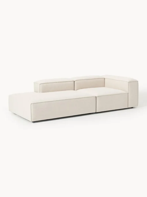 Sofás>Westwing Collection Diván modular de mezcla de lino Lennon Mezcla de lino beige