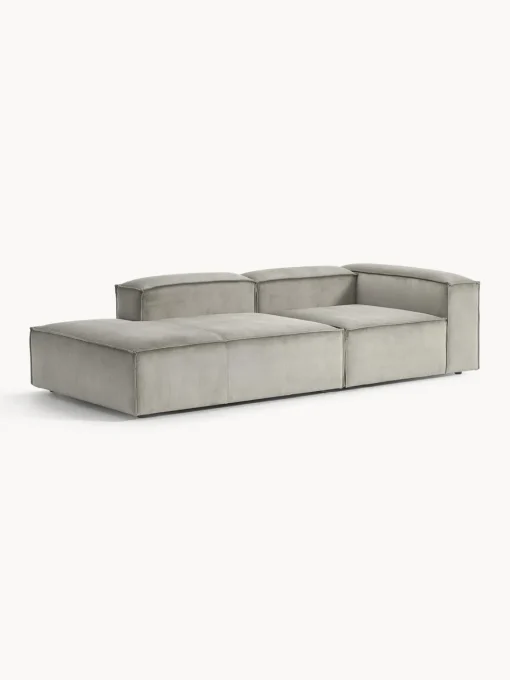 Sofás>Westwing Collection Diván modular de pana Lennon Pana gris