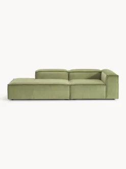 Sofás>Westwing Collection Diván modular de pana Lennon Pana verde oliva