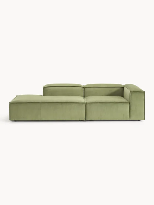 Sofás>Westwing Collection Diván modular de pana Lennon Pana verde oliva