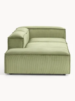 Sofás></noscript>Westwing Collection Diván modular de pana Lennon Pana verde oliva