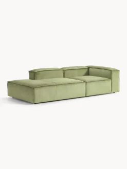 Sofás></noscript>Westwing Collection Diván modular de pana Lennon Pana verde oliva