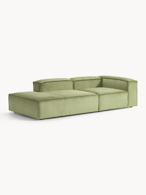 Sofás>Westwing Collection Diván modular de pana Lennon Pana verde oliva