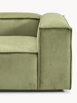Sofás></noscript>Westwing Collection Diván modular de pana Lennon Pana verde oliva