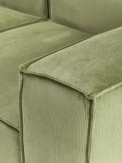 Sofás></noscript>Westwing Collection Diván modular de pana Lennon Pana verde oliva