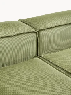 Sofás></noscript>Westwing Collection Diván modular de pana Lennon Pana verde oliva