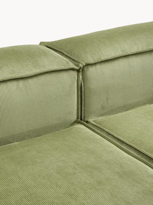 Sofás>Westwing Collection Diván modular de pana Lennon Pana verde oliva