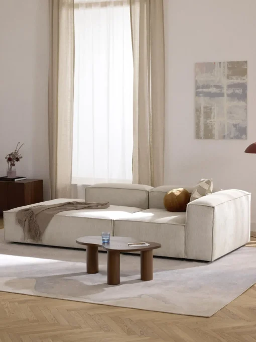 Sofás>Westwing Collection Diván modular de pana Lennon Pana beige claro