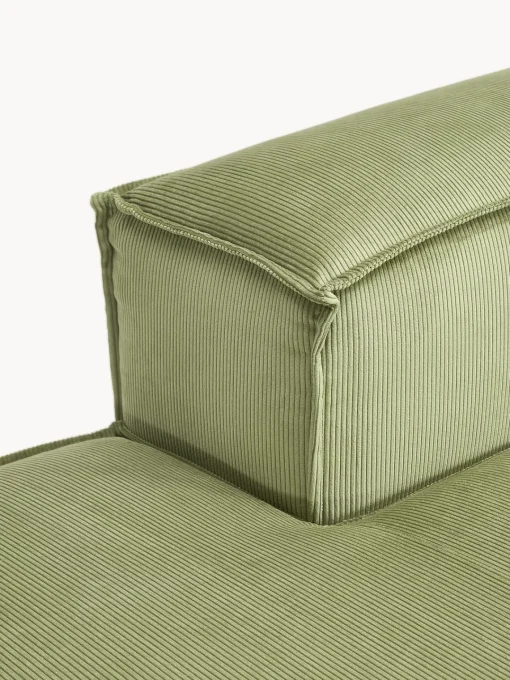 Sofás>Westwing Collection Diván modular de pana Lennon Pana verde oliva
