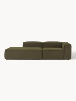 Sofás>Westwing Collection Diván modular en tejido bouclé Lennon Bouclé verde oliva