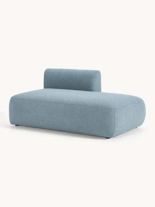 Sofás>Westwing Collection Diván modular en tejido bouclé Sofia Bouclé azul