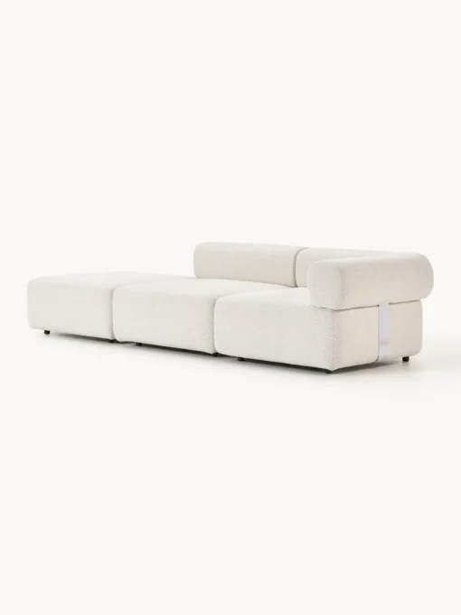 Sofás>Westwing Collection Diván modular en tejido bouclé Anton Bouclé blanco Off White
