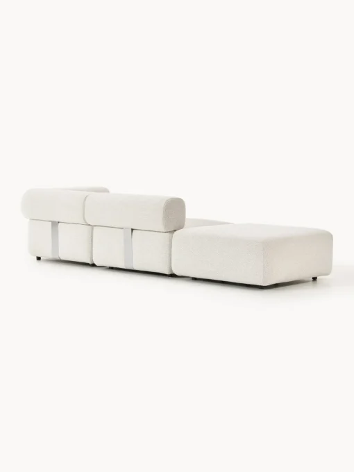 Sofás>Westwing Collection Diván modular en tejido bouclé Anton Bouclé blanco Off White