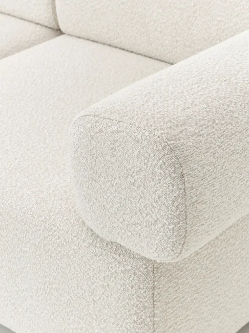 Sofás>Westwing Collection Diván modular en tejido bouclé Anton Bouclé blanco Off White