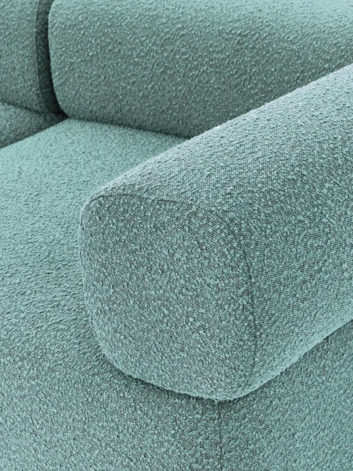 Sofás>Westwing Collection Diván modular en tejido bouclé Anton Bouclé verde turquesa