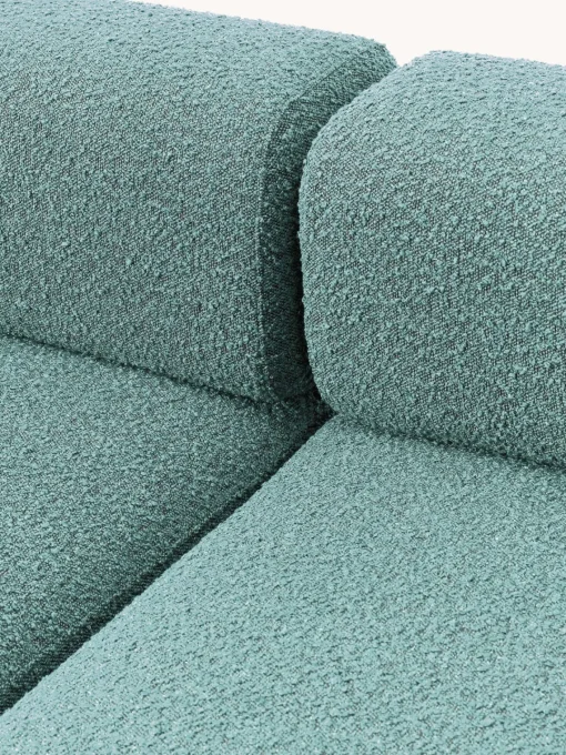 Sofás>Westwing Collection Diván modular en tejido bouclé Anton Bouclé verde turquesa