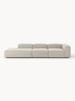 Sofás>Westwing Collection Diván modular grande de mezcla de lino Lennon Mezcla de lino gris