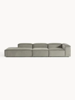 Sofás>Westwing Collection Diván modular grande de pana Lennon Pana gris