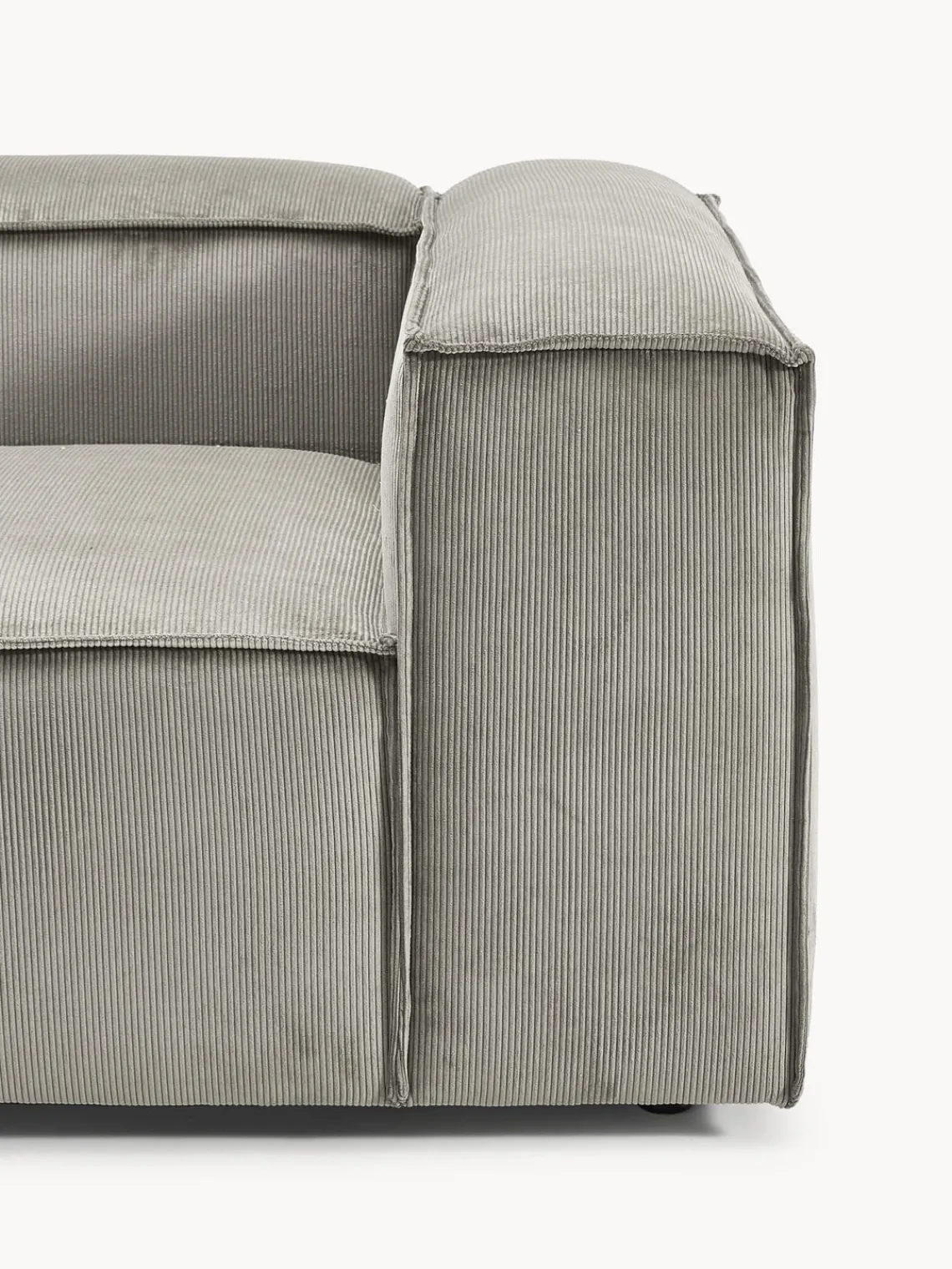 Sofás>Westwing Collection Diván modular grande de pana Lennon Pana gris