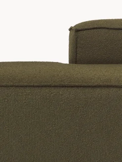 Sofás></noscript>Westwing Collection Diván modular grande en tejido bouclé Lennon Bouclé verde oliva