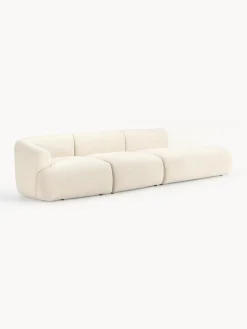 Sofás></noscript>Westwing Collection Diván modular grande en tejido bouclé Sofia Bouclé blanco Off White
