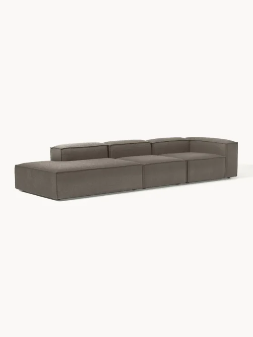 Sofás>Westwing Collection Diván modular grande en tejido bouclé Lennon Bouclé greige