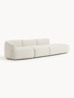 Sofás></noscript>Westwing Collection Diván modular grande en tejido bouclé Sofia Bouclé jaspeado, blanco crema