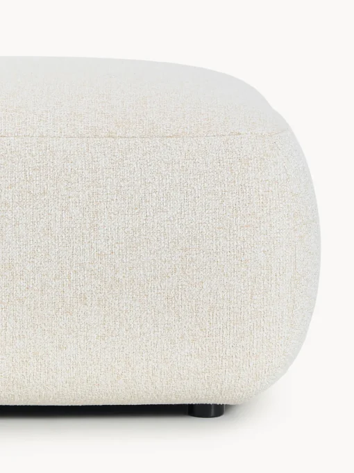 Sofás>Westwing Collection Diván modular grande en tejido bouclé Sofia Bouclé jaspeado, blanco crema