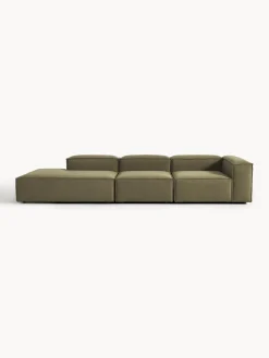 Sofás>Westwing Collection Diván modular grande Lennon Tejido verde oliva