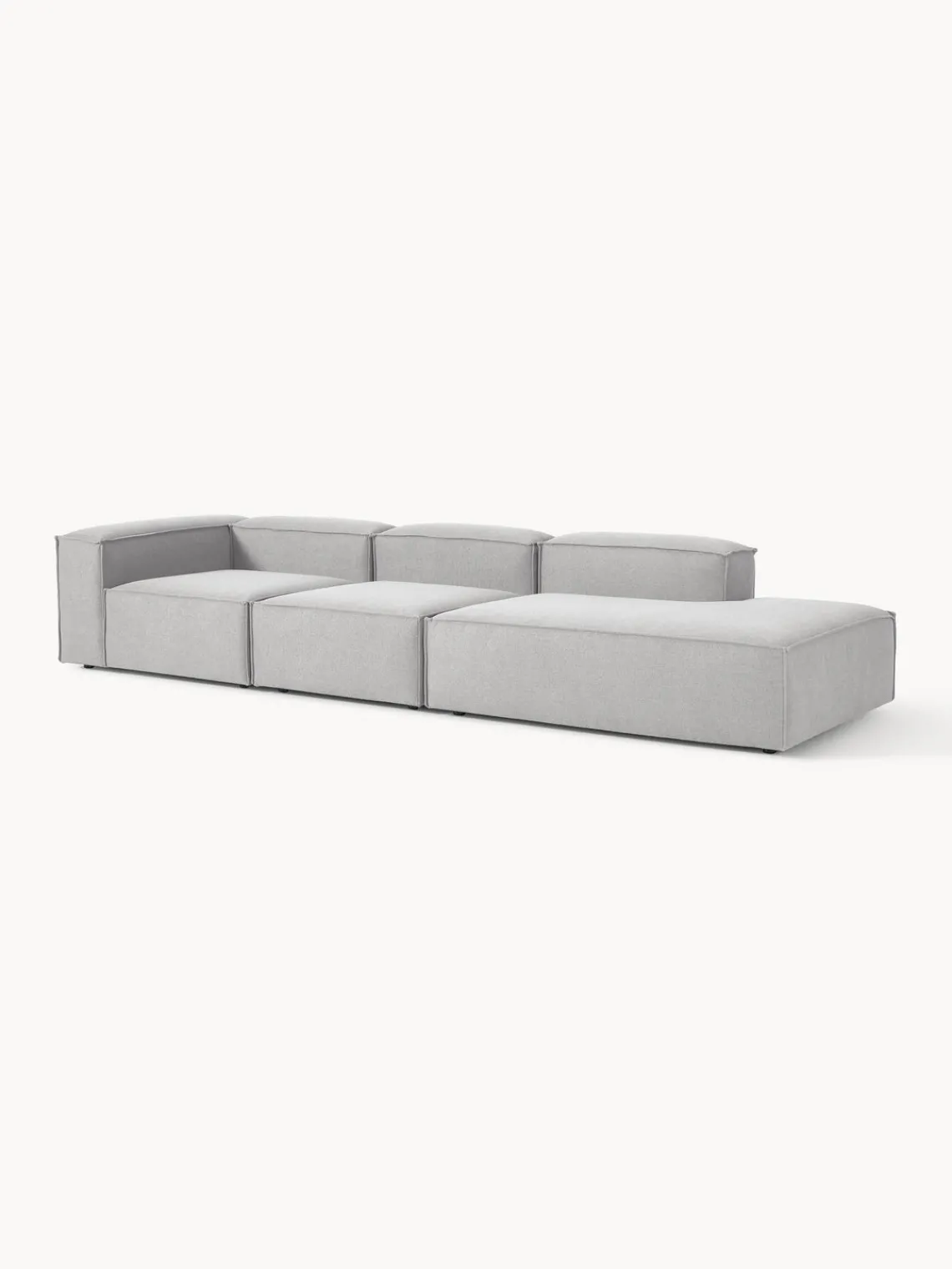 Sofás>Westwing Collection Diván modular grande Lennon Tejido gris