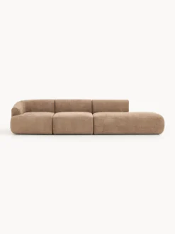 Sofás>Westwing Collection Diván modular grande Sofia Terciopelo marrón