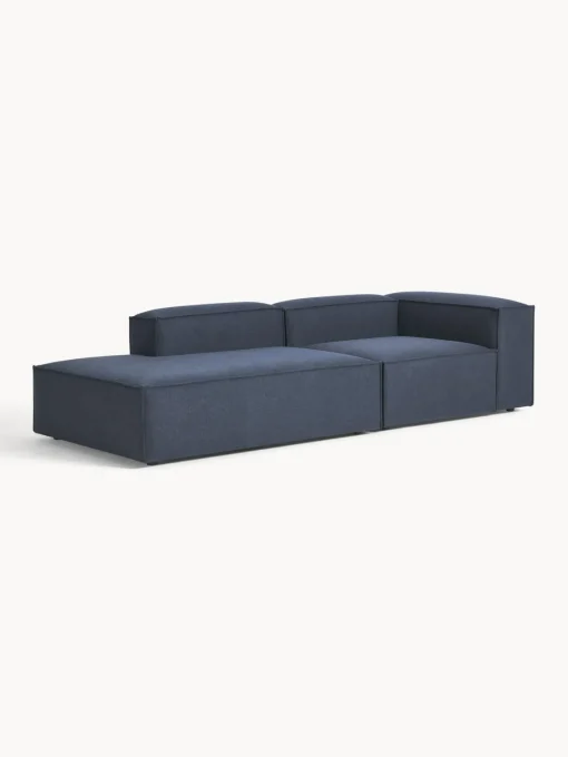 Sofás>Westwing Collection Diván modular Lennon Tejido azul oscuro