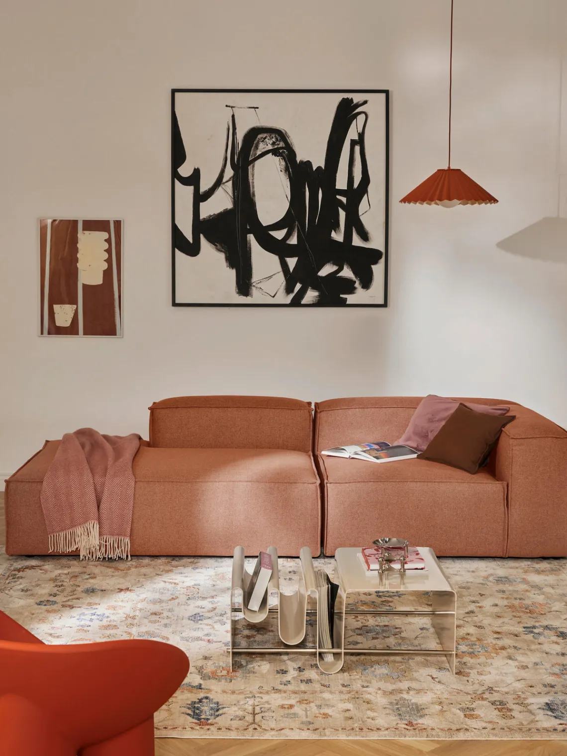 Sofás>Westwing Collection Diván modular Lennon Tejido terracota