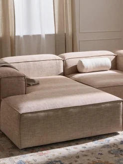 Outlet Diván rinconero modular de mezcla de lino Lennon Sofás