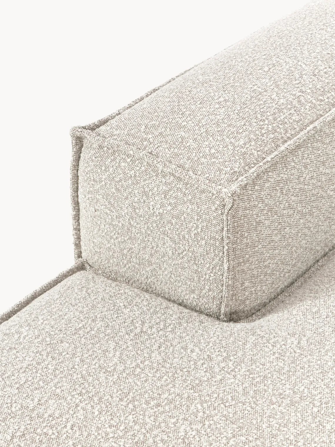 Sofás>Westwing Collection Diván rinconero modular en tejido bouclé Lennon Bouclé blanco Off White