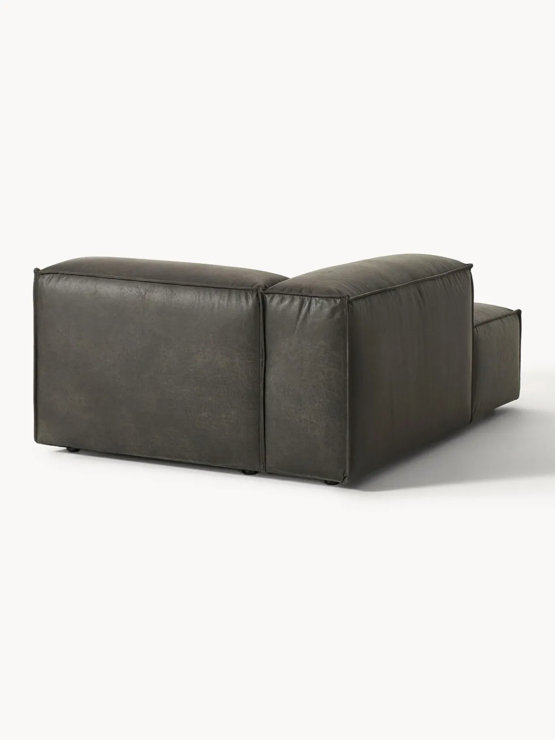 Sofás>Westwing Collection Diván sofá de cuero reciclado Lennon Cuero taupe