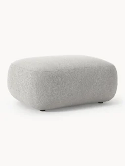 Reposapiés|Sofás>Westwing Collection Diván sofá en tejido bouclé Sofia Bouclé gris claro