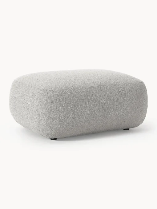 Reposapiés|Sofás>Westwing Collection Diván sofá en tejido bouclé Sofia Bouclé gris claro